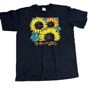 Follow The Son John 10:27 XL Black Sunflowers 90s Single Stitch T Shirt RARE USA